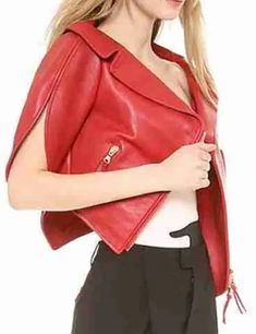 Buy Women Heart Shaped Red Cropped Leather Jacket Cherry Red Leather Jacket, Designer Red Fitted Leather Jacket, Red Cropped Leather Jacket, Red Fitted Leather Motorcycling Jacket, Red Leather Motorcycling Jacket, Varsity Letterman Jackets, Cropped Leather Jacket, Aviator Jackets, Letterman Jacket