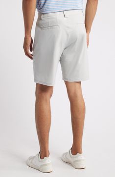 Take on off-duty days in nylon chino shorts made with plenty of stretch to keep you moving. Faux fly Front slant pockets; back welt pockets 75% nylon, 25% spandex Machine wash, tumble dry Imported Casual Golf Bottoms With Side Pockets, Nordstrom Store, Chino Shorts, Off Duty, Welt Pockets, Welt Pocket, Nordstrom, Spandex