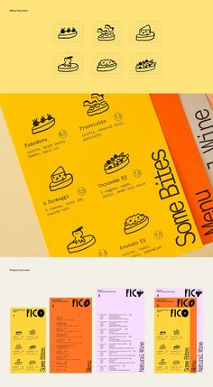 the menu is designed to look like it has different types of food