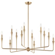 a large brass chandelier with eight lights