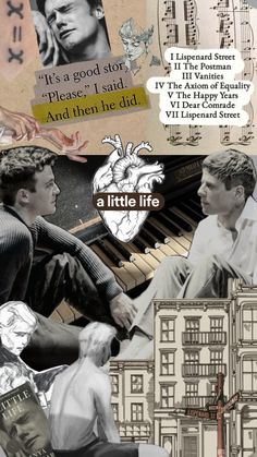 collage of two men sitting at a piano