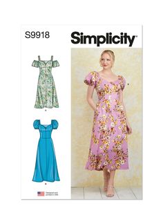 a women's dress and top sewing pattern