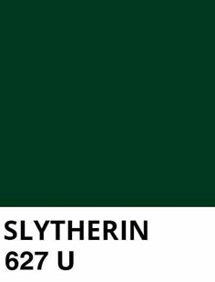 a green color with the name slytherin in black and white text on it