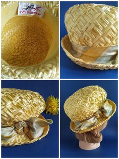 "This is really nice hat by straw with beatiful Yellow Colour Brand: Mr. John Jr. \"Celebrity\" In very good condition!! Really nice for event, wedding... Measures: - Total Tall: 5.51\" (14 cm) - Diameter inside: 7.48\" (19 cm) Thanks for stopping by!! IMPORTANT: Due to the delicate situation We're all going through, and in order to keep the safety of courier workers too, all orders will be dispatched when alert sanitary finished. You can purchased or reserve items like always. Thanks so much fo John Junior, Spain Fashion, Wedding Headdress, Hat Wedding, Wedding Hat, Yellow Colour, 50s Vintage, Vintage Hat, Summer Hat