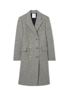 An intricate pattern covers this textured Italian tweed coat, a classic double-breasted style that features statement gold buttons and a knee-length fit. 58% Wool, 16% Polyester, 14% Acrylic, 8% Nylon, 4% Other fibers; Lining: 96% Polyester, 4% Spandex Overall Length: 41 Inches Collar Type: Notch collar Closure Type: Button Sleeve Type: Long Sleeve Sleeve Length: 24 Inches Take advantage of our TrueFit sizing if shopping for the first time. Traditional Fit Tweed Dresses, St John Knits, Formal Evening Wear, Tweed Coat, Denim Accessories, Notch Collar, Tweed Dress, Light Jacket, Gold Buttons