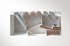 an architectural model is shown in three different sections, including the top section and bottom part