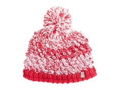 Spyder Kids Bitsy Brrr Berry (Toddler) - Beanies : Cerise : The ultrasoft Spyder Kids Bitsy Brrr Berry (Toddler) is designed in a mid-weight, cable-knit construction with a multi-colored finish and a full fleece lining. Slip-on beanie fabricated with a decorative pom at the crown and a ribbed-knit cuff. An iconic sewn logo flag at the trim. 100% acrylic; Lining: 100% polyester. Hand wash, dry flat. Imported. Measurements: Circumference: 19 in Roving Yarn, Toddler Beanie, Hand Knit Hat, Custom Charms, Women's Beanie, Pom Beanie, Knit Hat, Knit Cuff, Beanie Hat