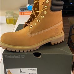 Size 8 Men’s Timberland Boots “Never Worn” These Are The Premium 6in Waterproof Boots Color Wheat Nubuck. Boots Are In A Smoke And Pet Free Home. Classic Round Toe Boots For Outdoor Activities, Timberland Moc Toe Winter Boots, Classic Plain Toe Boots For Outdoor Activities, Classic High-top Timberland Boots, Classic Timberland Hiking Boots With Moc Toe, Timberland Leather Steel Toe Boots, Timberland Leather Boots With Steel Toe, Classic Timberland Boots With Steel Toe, Classic Timberland Steel Toe Boots