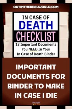 List Of Important Documents To Keep, Emergency Binder Printables Free Important Documents, Life Binder Printables Free, Life Binder Categories, Emergency Binder Checklist