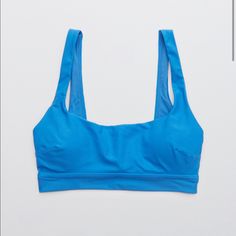 Nwt Matching Bottoms Listed Separately In Size Med Blue Scoop Neck Sports Bra, Blue Seamless Scoop Neck Sports Bra, Casual Blue Scoop Neck Swimwear, Summer Blue Sports Bra, Blue Padded Sports Swimwear, Blue Sports Swimwear With Padded Cups, Sports Swimwear With Padded Cups In Blue, Blue Scoop Neck Swimwear For Poolside, Blue Triangle Top Sports Bra