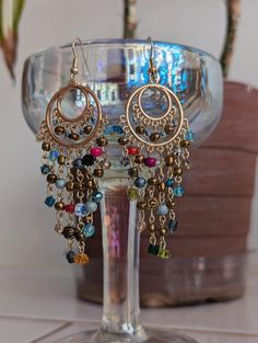 Blue and Gold upcycled beads. Dream Catcher styled drop earrings, pretty for any occasion. Glass, fairly lightweight. Earrings Pretty, Phoenix Az, Blue And Gold, Favorite Jewelry, Dream Catcher, Hippie Boho, Jewelry Earrings Dangle, Phoenix, Dangle Drop Earrings