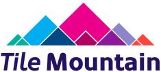 tile mountain logo with mountains in the background