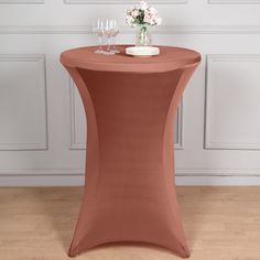 Terracotta Spandex Fitted Table Cover Highboy Table, Chair Bands, Fitted Tablecloths, High Top Tables, Spandex Chair Covers, Wedding Showers, Cocktail Parties, Cocktail Table, Table Cover