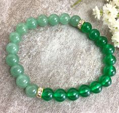 "✦Gemstone: Jade ( Color dyed), Aventurine ✦Color: Green ✦Shape: Round ✦Length: 5''-9'' ✦Bead Size: Round Bead: 6mm ✦QTY: 1 pcs / package ✦✦Please measure your wrist size, then order the bracelet. This jade bracelet is dyed color, but it is a beautiful bracelet gift for women, bridesmaid and little girls 6mm Jade Bracelet, Green Aventurine Bracelet, Crystal Bracelet, Stretchy Bracelet, Healing Jewelry, Man, Woman, Good Luck Bracelet Jade is a symbol of serenity and purity. It signifies wisdom ga Green Gemstone Stretch Bracelet Gift, Green Stretch Bracelet With Natural Stones As Gift, Green Gemstone Beads Stretch Bracelet For Gift, Green Aventurine Stretch Bracelet Gift, Green Gemstone Crystal Bracelet Gift, Aventurine Gemstone Crystal Bracelet Gift, Green Aventurine Gemstone Beaded Bracelets, Green Aventurine Bracelet, Aventurine Bracelet