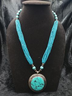 Long Beautiful Design Necklace With Stunning Turquoise And Howlite Stone From Afghanistan. Necklace Length 35 Inches. Shipping Payment Feedback & Return Policy 1 : We ship Monday to Friday Via Airmail Register Insured With Tracking # takes 2 to 4 Weeks to Destination. 2 : Contact us if you did not receive your item after 4 weeks.3 : We Accept Payment Only Via PayPal. 4 : In Any Inconvenience Case we do Accept Return and full Refund. 5 : We Ship worldwide via Airmail Registered with Tracking Turquoise Long Necklace For Jewelry Making, Long Turquoise Necklace For Jewelry Making, Turquoise Necklace With Round Gemstone Pendant, Turquoise Necklace With Round Gemstone Beads Pendant, Turquoise Necklace With Gemstone Beads And Round Pendant, Turquoise Necklaces With Round Gemstone Pendant, Turquoise Pendant Beads For Gifts, Turquoise Necklaces With Gemstone Beads, Turquoise Long Hand-strung Necklace