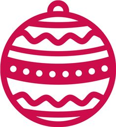 a red ornament with white dots on it