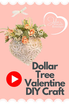 Are you looking for an inexpensive project to decorate for Valentine's Day? This easy to follow tutorial is just what you've been looking for. Julie shows you step by step how to create this beautiful heart decor using just a few supplies. The best news is most of the supplies you can find at your local Dollar Tree! Pick your favorite color for your accents and create the perfect touch to your Valentine decor.
#ValentineDIY  #DollarTree #julieswreathboutique #youtubetutorial #Valentinecraft Dollar Tree Tiles, Tree Tiles, Valentine Decor Ideas, Dollar Tree Wreath, Valentine Craft Decorations, Diy Valentines Day Wreath, Valentine Craft, Easy Wreaths