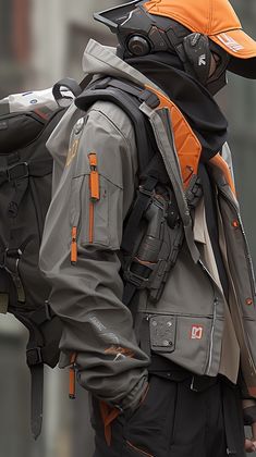 ArtStation - Techwear Jacket Fashion Backpack Design Concept, Hoodie Hijab, Futuristic Jacket, Cyberpunk Streetwear, Cyberpunk Jacket, Techwear Men, Techwear Jacket, Tech Clothing, Techwear Fashion