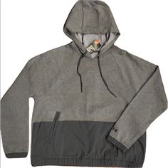 Awesome Loose Fit Cropped Hoodie In Gray Melange. The Mixed Material, Side Pockets, Zipper On One Side And The Crease In The Back Draws Attention. Sporty Sweatshirt With Drawstring Hood For Cold Weather, Under Armour Hooded Sweatshirt For Sports, Under Armour Hoodie Sweatshirt For Fall, Hooded Under Armour Sweatshirt For Streetwear, Under Armour Hooded Sweatshirt For Streetwear, Fall Sports Sweatshirt By Under Armour, Under Armour Sports Sweatshirt For Fall, Under Armour Fall Sports Sweatshirt, Under Armour Winter Outdoor Hoodie