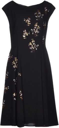 PRADA Knee-length dresses Sleeveless Contrast Sequin Formal Dress, Formal Sleeveless Dress With Contrast Sequin, Formal Knee-length Dress With Contrast Sequin, Prada Gown, Stretch Dress, Knee Length Dresses, Embroidered Dress, Types Of Fashion Styles, Round Collar