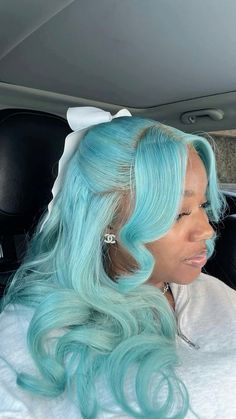 #SeaBlueHair #HairInspo #PinterestPerfect #HairInspiration #HairGoals #HairStylist #HairIdeas #HairTrends #HairArt #HairEnvy #HairLove #HairFashion #HairDesign #HairLooks #HairMagic #Hairdo #HairTransformation #HairTips #HairCare #HairColor #HairGoals #HairOfTheDay Blue And Green Natural Hair, Styled Wigs, Blue Wigs, Hair Lookbook, 2024 Hairstyles, Car Meet