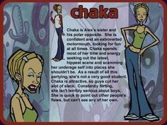 an image of a cartoon character with the caption'chaka'written below