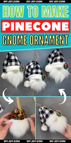 how to make pinecone gnome ornaments for christmas