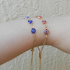 Gold chain evil eye bracelet blue evil eye bracelet | Etsy Trendy Gold Evil Eye Bracelet Gift, Trendy Evil Eye Bracelet As Gift, Trendy Gold Bracelets With Evil Eye, Trendy Blue Bracelets With Evil Eye, Trendy Blue Evil Eye Bracelets, Blue Adjustable Dainty Evil Eye Bracelet, Dainty Blue Evil Eye Bracelet, Gold Plated Evil Eye Bracelet, Gold Evil Eye Bracelet - Gift