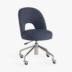 an office chair with wheels and casteors on the back, viewed from the front