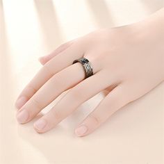 Material: Titanium Steel Color: Gold, Silver, Black Fashion Element: Pleated, Irregular, Mesh, Diamond Plaid Style: Simple Minimalist Black Metal Rings, Black Open Ring Metal Rings, Black Metal Open Ring, Black Stainless Steel Open Ring Jewelry, Black Metal Jewelry For Anniversary, Black Stainless Steel Couple Rings For Promise, Black Open Couple Rings As Gift, Black Stainless Steel Open Ring, Couple Rings Gold