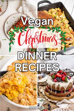 vegan christmas dinner recipes with text overlay