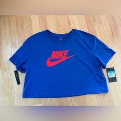 New With Tags Nike Cropped T Shirt Size Medium . Seen On Influencers Like Kerrently. Cute Cropped Baggy Fit Sporty Blue Cropped T-shirt For Spring, Blue Graphic Tee Cropped T-shirt With Relaxed Fit, Blue Sporty Cropped T-shirt With Crew Neck, Blue Sporty Cropped Crew Neck T-shirt, Sporty Blue Cropped T-shirt With Crew Neck, Sporty Blue Shirt, Blue Casual Cropped T-shirt For Spring, Blue Graphic Cotton Cropped T-shirt, Casual Blue Cropped T-shirt With Graphic Print