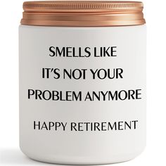 PRICES MAY VARY. A COOL RETIREMENT GIFT IDEA: This humorous candle is perfect for your friend, family member, co-worker, sister, boss, dad, mom, grandma, grandpa, etc. who is retiring to congratulate her on a happy retirement and to send her best wishes for her retirement. EXQUISITE PACKAGING: The candles come in a protective black box to ensure the gift arrives safely and on time. When they light the candle, she will be delighted and touched by this retirement gift. SCENTED CANDLE - Lavender is Retirement Party Gifts, Retirement Quotes, Popular Scents, Candle Types, Retirement Gifts For Women, Retirement Cards, Aromatherapy Gifts, Retirement Humor, Gift Inspo