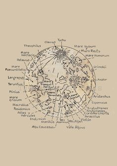 a diagram of the planets with all its major stars and their names in english or spanish