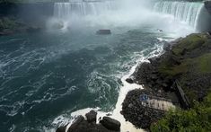 the niagara falls is one of the most beautiful waterfalls in canada, and it's only accessible by boat