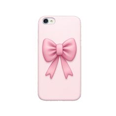 a pink phone case with a bow on it