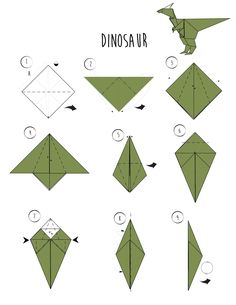 how to make an origami dinosaur out of paper - step by step instructions