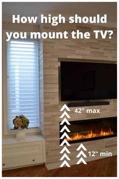 how high should you mount the tv in your fireplace? and what height is it?