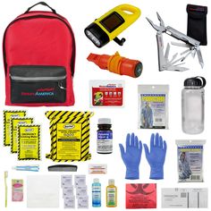 PRICES MAY VARY. EMERGENCY KIT FOR DISASTER PREPAREDNESS: Stay prepared for emergency situations everywhere you go. Ready America emergency survival kits sustain 1 person for 3 days (72 hours). Basic essential emergency supplies recommended by the American Red Cross as well as a hygiene kit, masks, thermometer, survival blankets and ponchos INCLUDES 33-PIECE FIRST AID KIT: Comes with first aid essentials for minor injuries like bandages and wound cleaning solution. Take care of medical emergenci Backpacking First Aid Kit, Emergency Backpack, Hygiene Kit, Survival Essentials, Water Purification Tablets, Car Emergency Kit, Emergency Survival Kit, Waterproof Matches, Survival Blanket