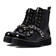 Unionbay Hashtag Black Chain Detail Combat Boots - New In Box The Hashtag Boot From Unionbay Is Easy To Pair With Your Whole Wardrobe Thanks To The Classic Design. Pair This With Anything From Dresses To Distressed Jeans For Your New Go-To For Any Season. Pull-On Style With Side Zip Closure. Silver Toned Hardware Over Vamp. Attached Soft Padded Insole. Round Toe Silhouette. Man-Made Upper, Lining And Insole. Unionbay Boots, Pink Combat Boots, Lace Combat Boots, White Combat Boots, Combat Boots Style, Rider Boots, Platform Boots Chunky, Black Platform Boots, Black Combat Boots