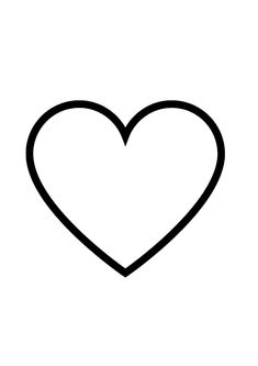 a black and white heart outline on a white background