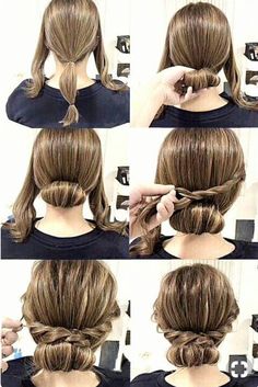 👍🏻👍🏻 Cute Simple Hairstyles, Simple Wedding Hairstyles, Peinados Fáciles Para Cabello Corto, Braided Updo, Stylish Hair, Girls Hair