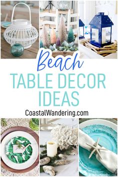 beach table decor ideas with text overlay