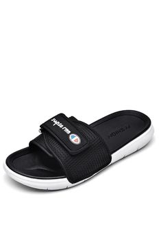 • Upper Material: Polyurethane• Outsole Material: Rubber• Fit: Fits true to size, take your normal size• Insole Material: Polyurethane• Fashion Element: Totem• Pattern Type: Mixed Colors• Width Options: D - Medium• Shipping Worldwide • Import Product• Item # A065 Black Waterproof Slides For Summer, Black Casual Eva Sport Sandals, Black Non-slip Eva Slides, Black Eva Slides With Round Toe, Waterproof Synthetic Slides With Round Toe, Superga Sneaker, Black Sandals, Black Men, Color Mixing