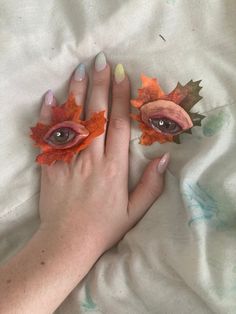 The ring has an adjustable band size so it can fit any finger or your big toe probably. If you wanted it to. Matched with the face necklace I made. Eyeball Ring, Face Necklace, Leaf Ring, Ring Handmade, Statement Ring, Rings Statement, Handmade Ring, Statement Rings, The Face