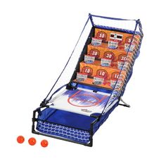 an inflatable basketball game set with orange balls