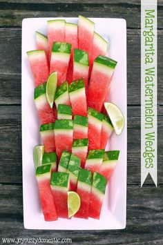 sliced watermelon and cucumber on a white plate with text overlay