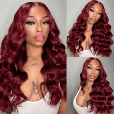 PRICES MAY VARY. Burgundy Body Wave Lace Front Wigs Human Hair Made with 100% Unprocessed Grade 10A Brazilian Virgin Human Hairare made of human hair from young and healthy girl donors. Red frontal wigs human hair dyed with natural plant hair dyes, healthy and natural, voluminous and thick, soft and elastic, odorless, soft and smooth, comfortable for the skin , 99J lace front wig durable and reusable. Burgundy Lace Front Wigs Human Hair Body Wave Designed with a 13x4 HD Transparent Lace Frontal, Red Frontal, Plant Hair, Hair Dyed, Hair Dyes, Hair Body Wave, Lace Frontal Wigs, Human Wigs, Lace Front Wigs Human Hair, Fun Hair