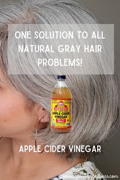 apple cider vinegar for grey hair Dry Gray Hair, Healthy Gray Hair, Grey Hair Problem, Acv Hair Rinse, Acv Hair, Vinegar For Hair, Apple Cider Vinegar Rinse, Grey Hair Care, Vinegar Rinse