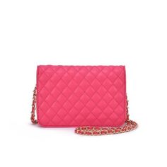 Express your trendiness by sporting this fabulous quilted design women's crossbody wallet by Mellow World | Mellow World Amanda Quilted Crossbody Wallet, Fuchsia Pink Quilted Leather Bag, Elegant Pink Quilted Shoulder Bag, Pink Quilted Rectangular Shoulder Bag, Luxury Quilted Wallet On Chain For Women, Hot Pink Crossbody Bag, Crossbody Wallet, Wallet, Design